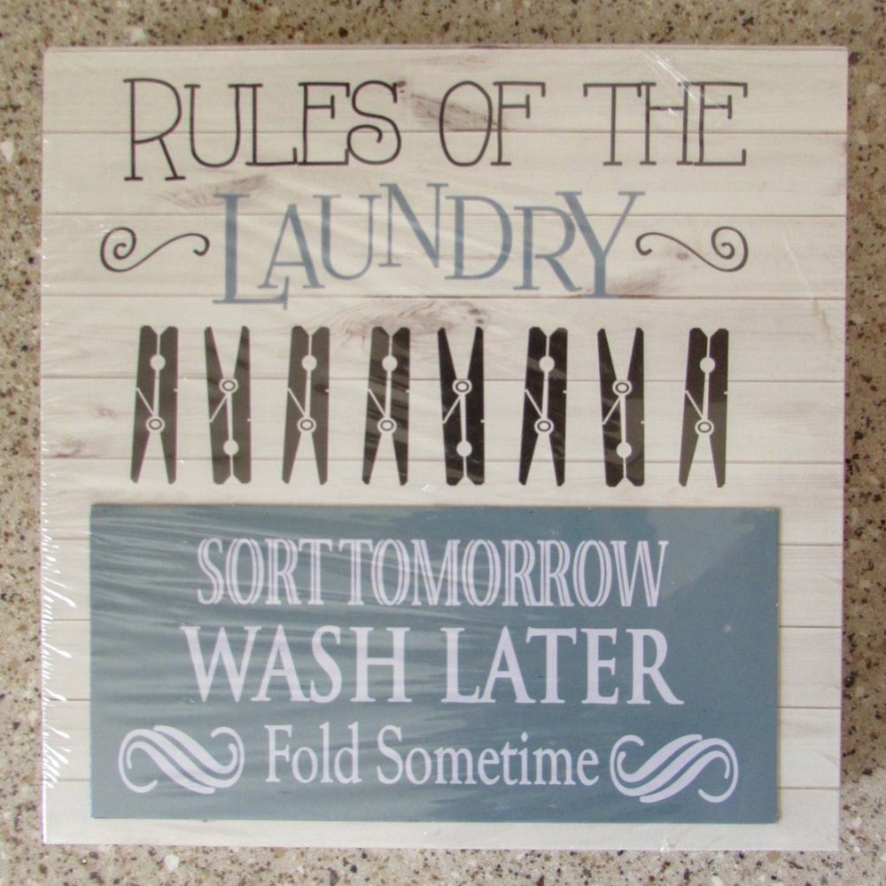 🍍🍍🍍 3 / $15 RULES OF THE LAUNDRY Table / Wall  Plaque Decor